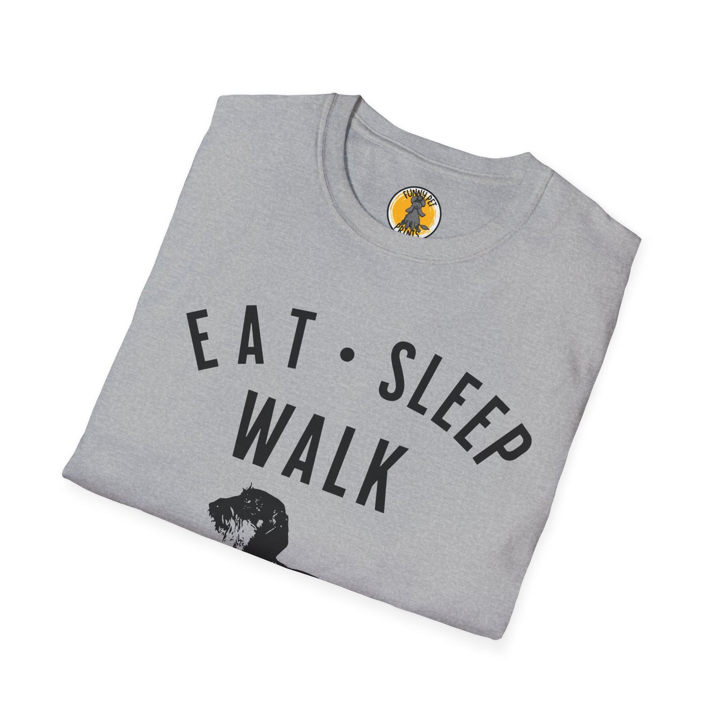 Eat, sleep, walk Dackel, Lustiges T-Shirt für Dackelliebhaber, Unisex Softstyle Shirt