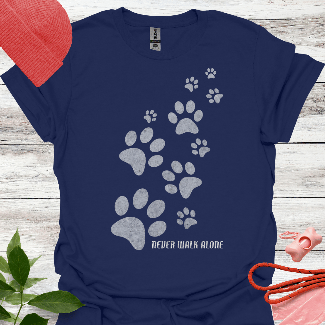 T-Shirt für Hundeliebhaber, Never Walk Alone, Unisex Softstyle T-Shirt