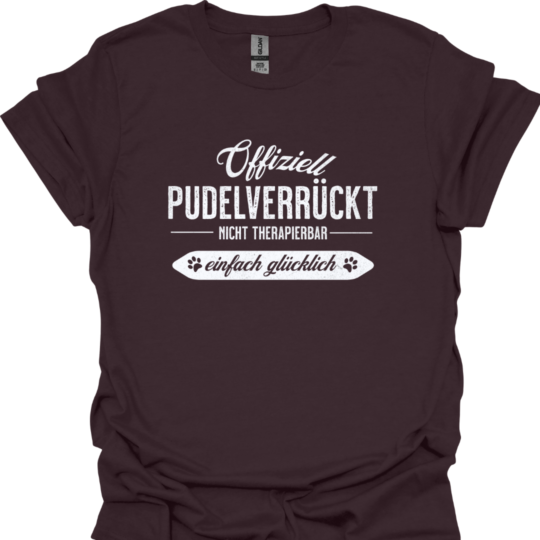 "Offiziell Pudelverrückt", Lustiges T-Shirt für Pudelliebhaber