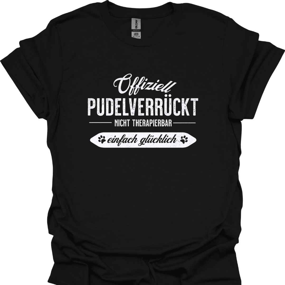 "Offiziell Pudelverrückt", Lustiges T-Shirt für Pudelliebhaber
