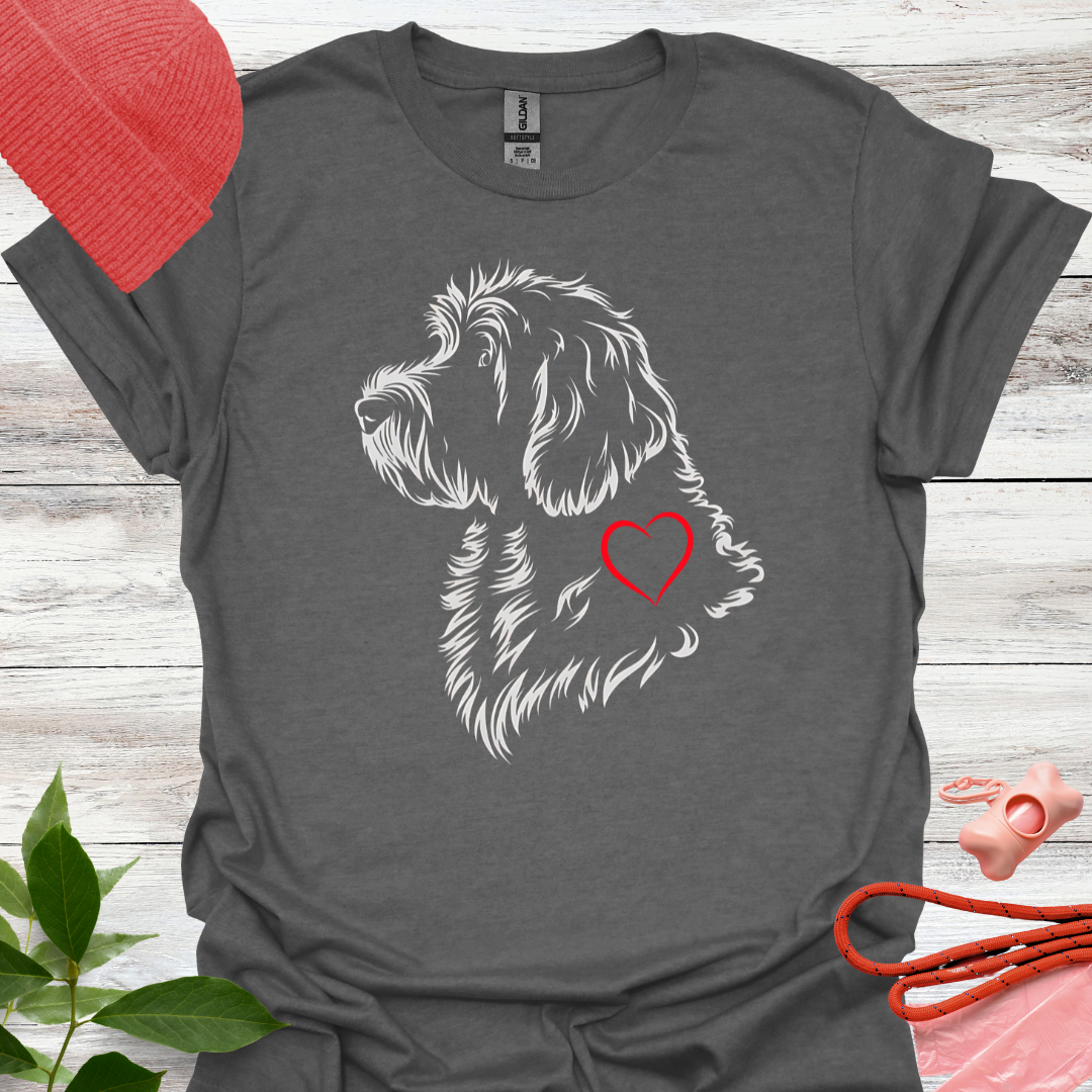 Golden Doodle mit Herz, T-Shirt für Golden Doodle Liebhaber, Unisex Softstyle T-Shirt