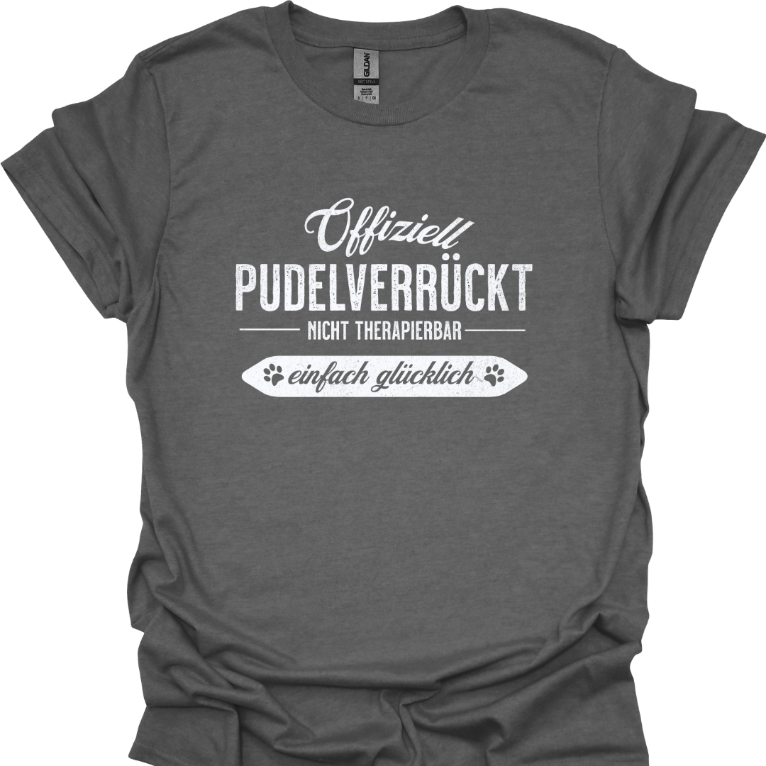 "Offiziell Pudelverrückt", Lustiges T-Shirt für Pudelliebhaber
