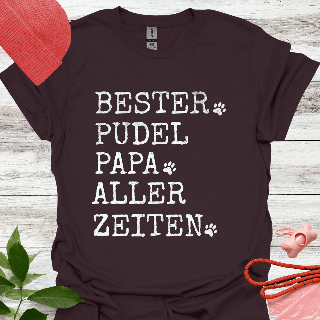 Bester Pudel Papa aller Zeiten, T-Shirt für Pudelliebhaber, Unisex Softstyle T-Shirt