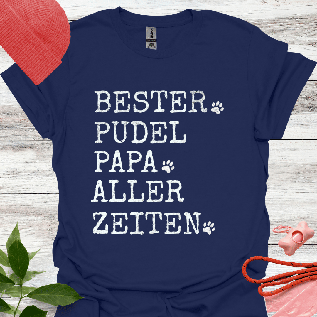 Bester Pudel Papa aller Zeiten, T-Shirt für Pudelliebhaber, Unisex Softstyle T-Shirt