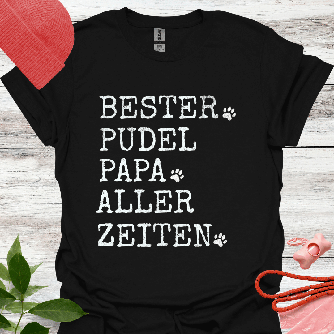 Bester Pudel Papa aller Zeiten, T-Shirt für Pudelliebhaber, Unisex Softstyle T-Shirt