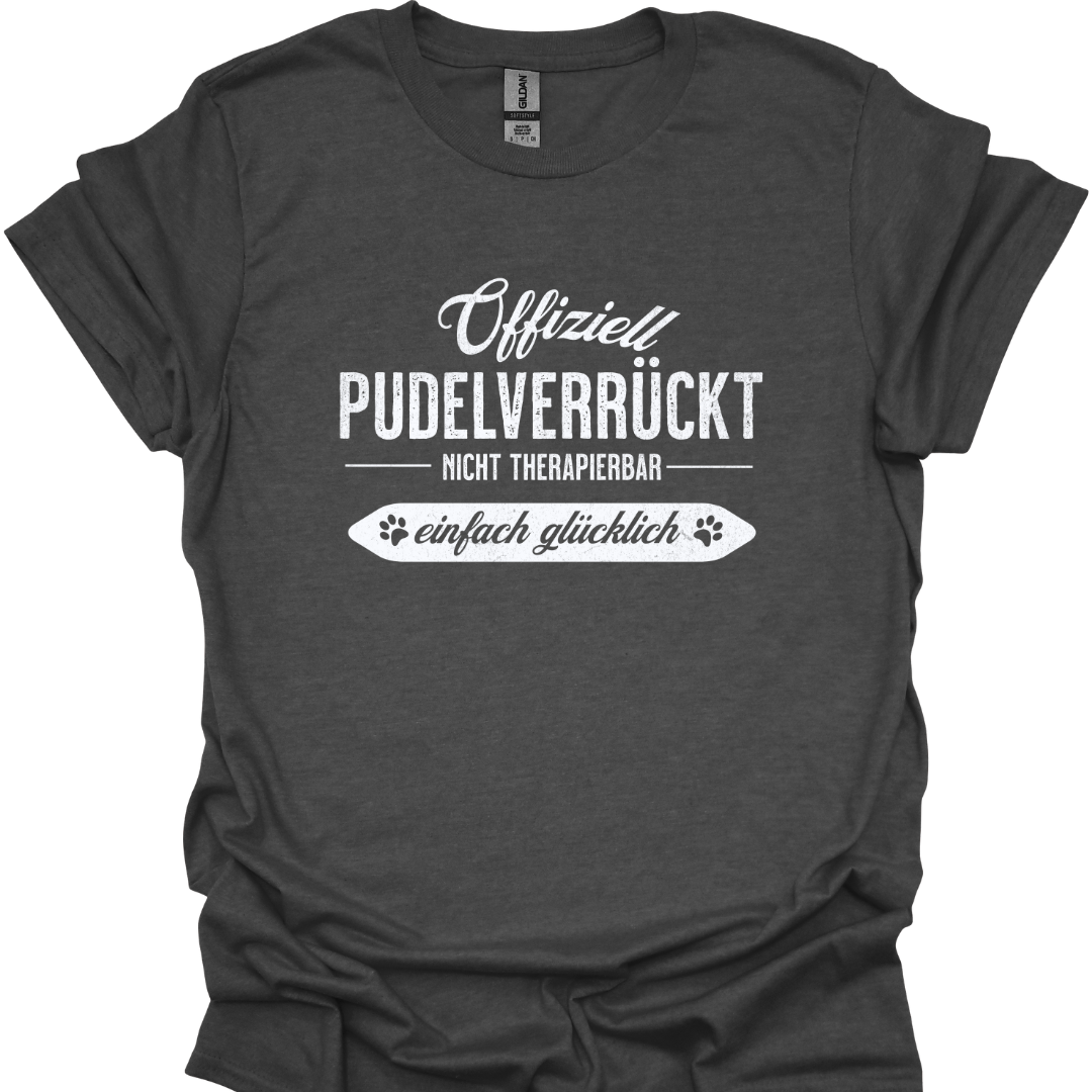 "Offiziell Pudelverrückt", Lustiges T-Shirt für Pudelliebhaber
