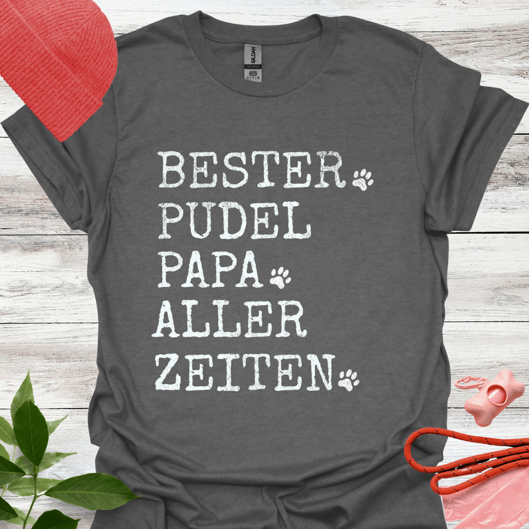 Bester Pudel Papa aller Zeiten, T-Shirt für Pudelliebhaber, Unisex Softstyle T-Shirt