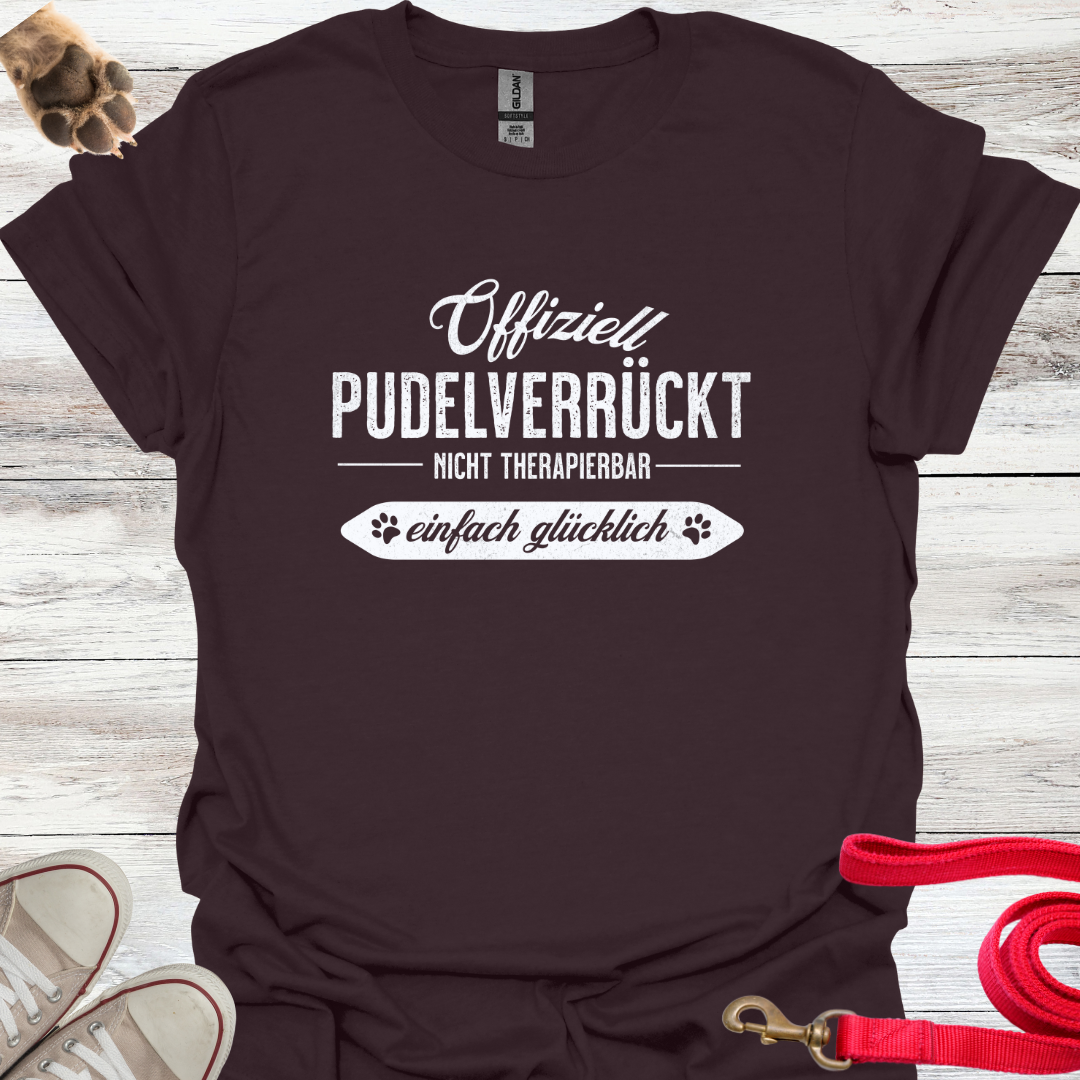 Offiziell Pudelverrückt, Lustiges T-Shirt für Pudelliebhaber, Unisex Softstyle T-Shirt