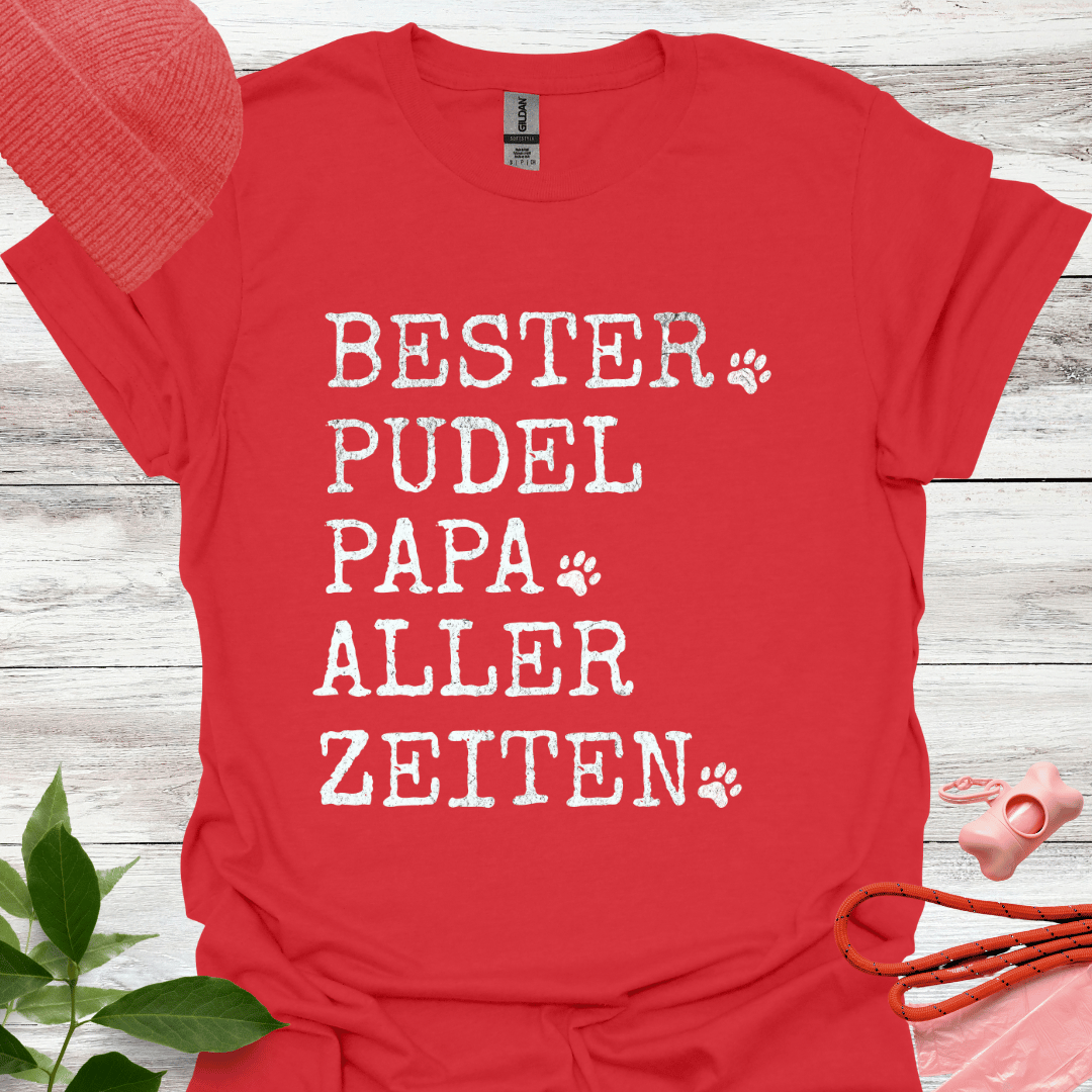 Bester Pudel Papa aller Zeiten, T-Shirt für Pudelliebhaber, Unisex Softstyle T-Shirt