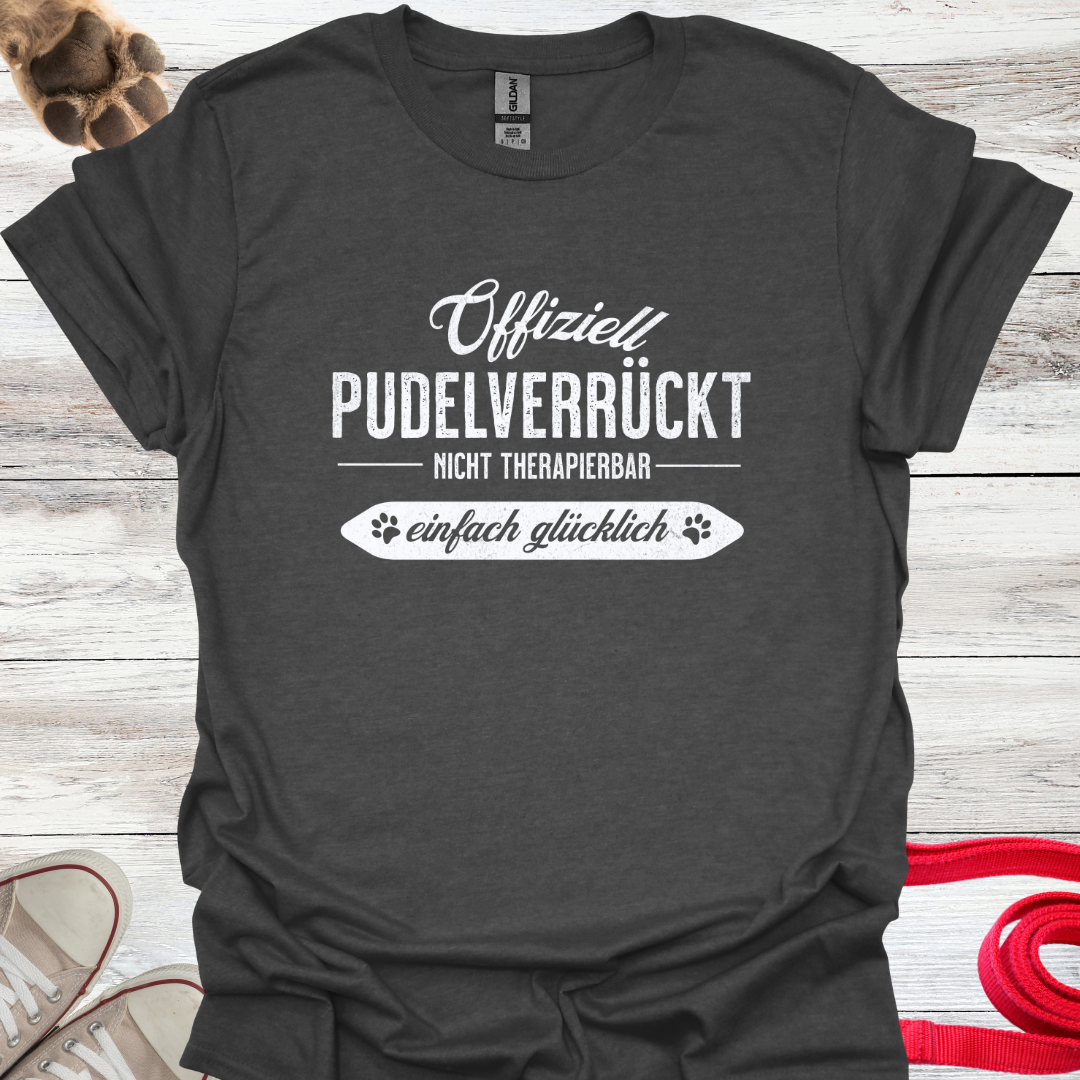 Offiziell Pudelverrückt, Lustiges T-Shirt für Pudelliebhaber, Unisex Softstyle T-Shirt