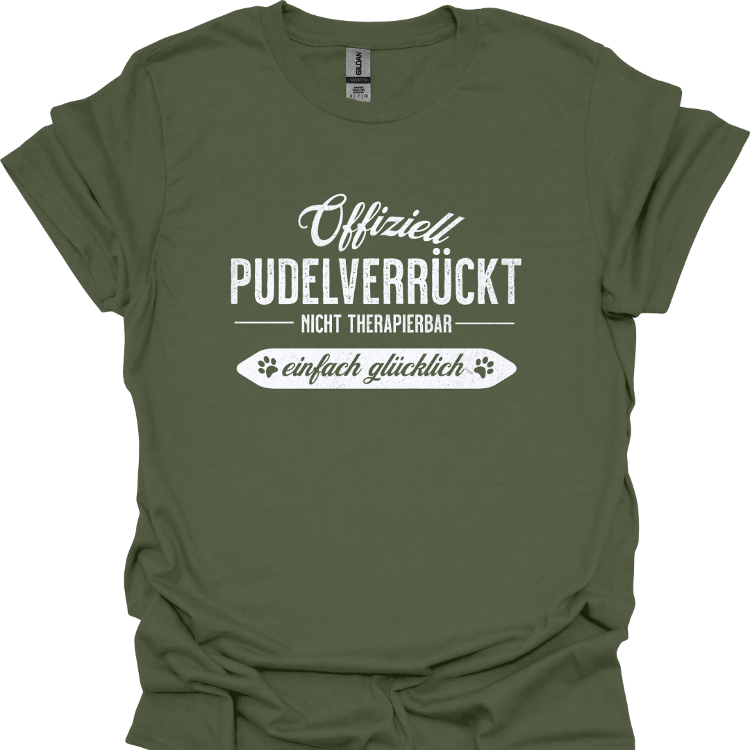 "Offiziell Pudelverrückt", Lustiges T-Shirt für Pudelliebhaber