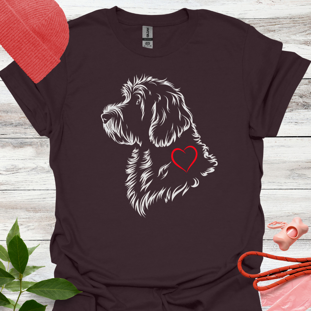 Golden Doodle mit Herz, T-Shirt für Golden Doodle Liebhaber, Unisex Softstyle T-Shirt