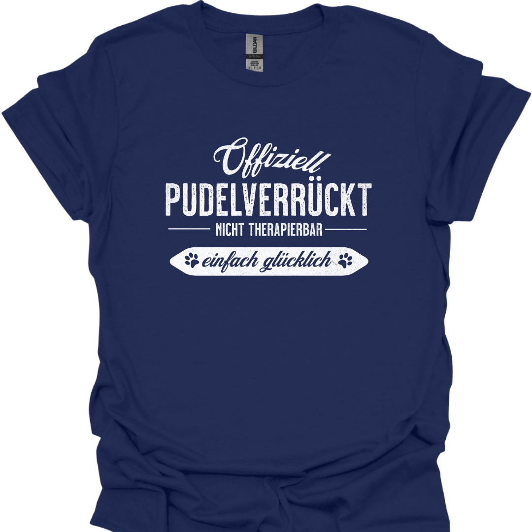 "Offiziell Pudelverrückt", Lustiges T-Shirt für Pudelliebhaber