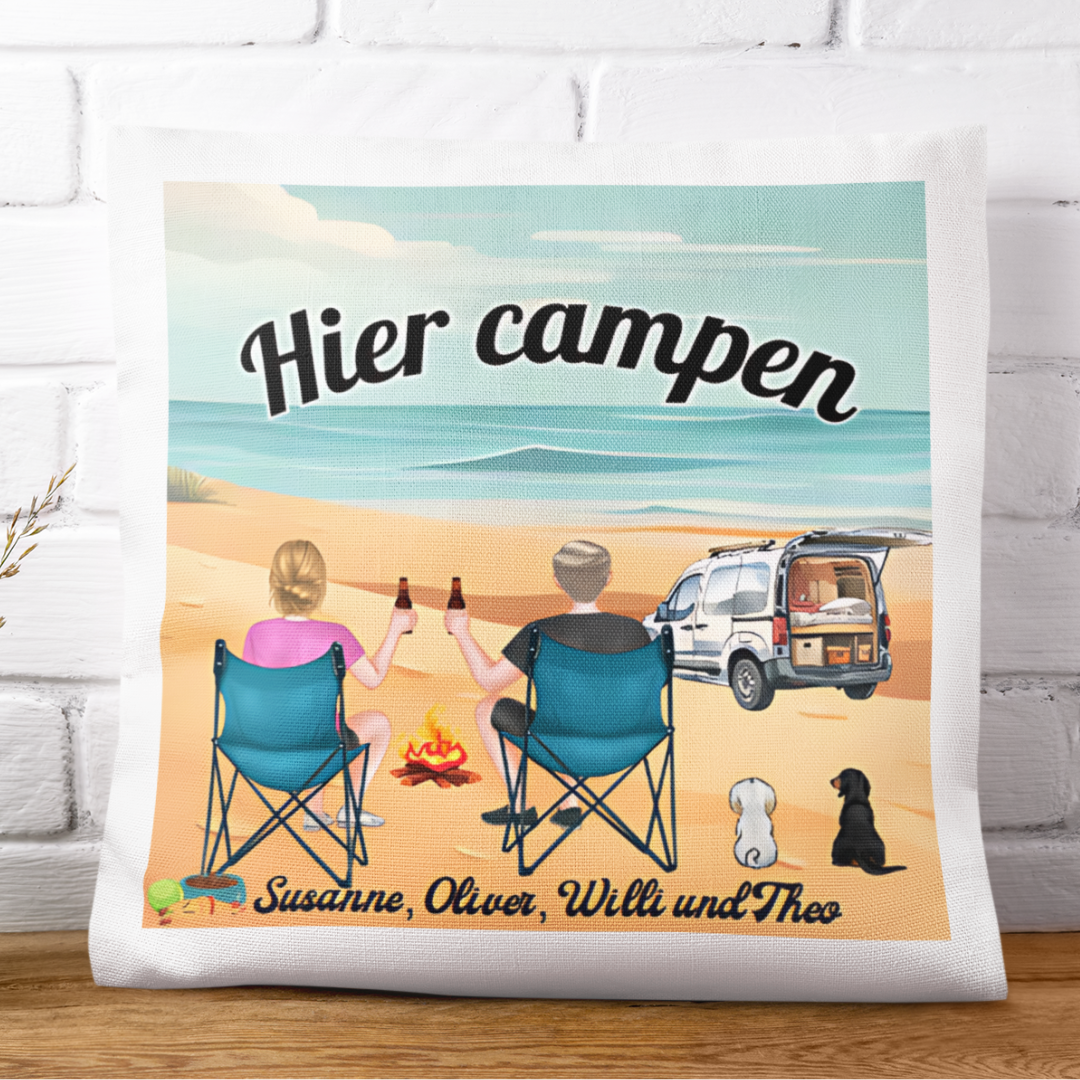 Kissen für Camper und Hundehalter - Kissen 40x40cm
