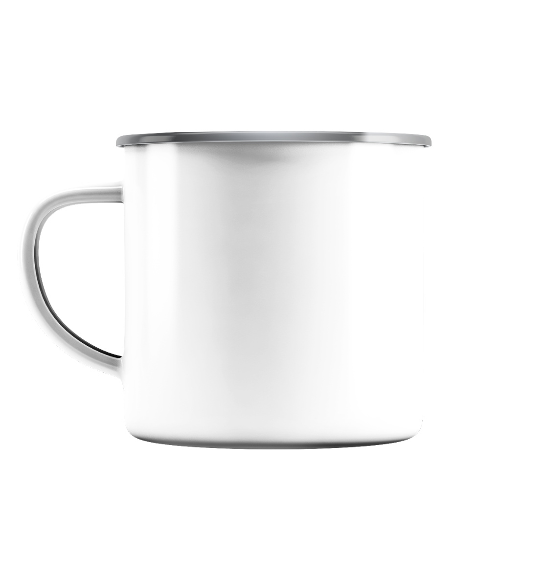 Camping- und Wander-Emaillebecher - Emaille Tasse (Silber)