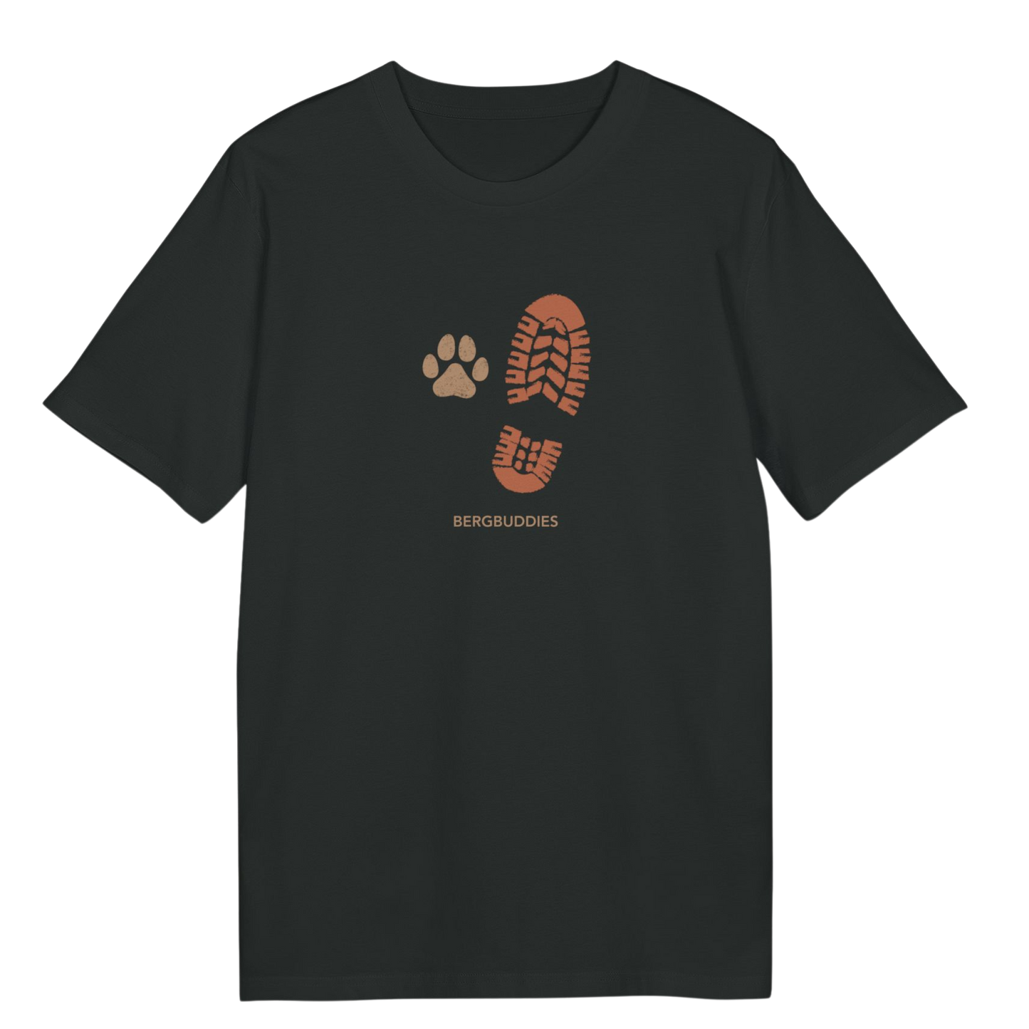 Wander-T-Shirt mit Pfoten- und Stiefelabdruck