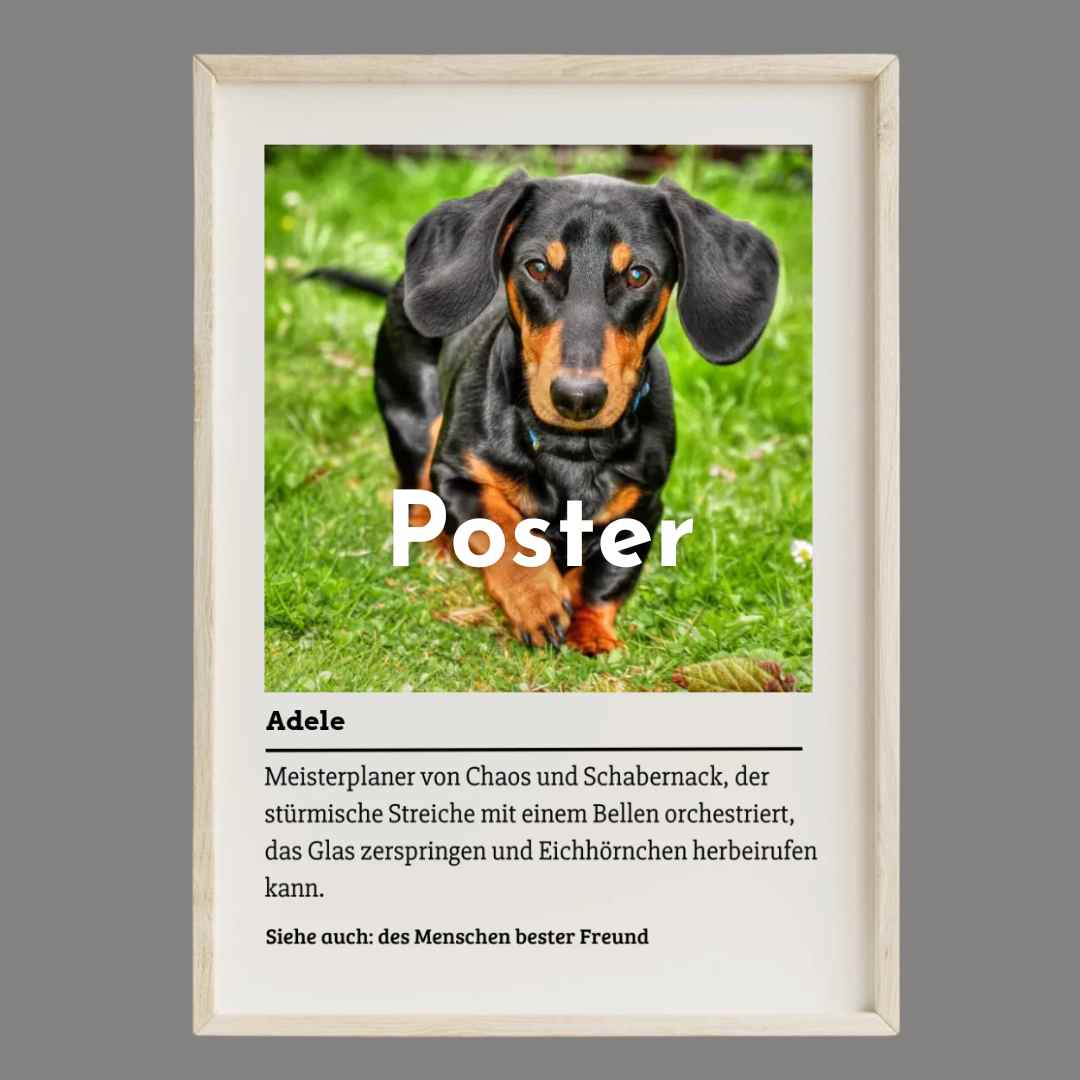 Personalisierte Poster mit Hundemotiv