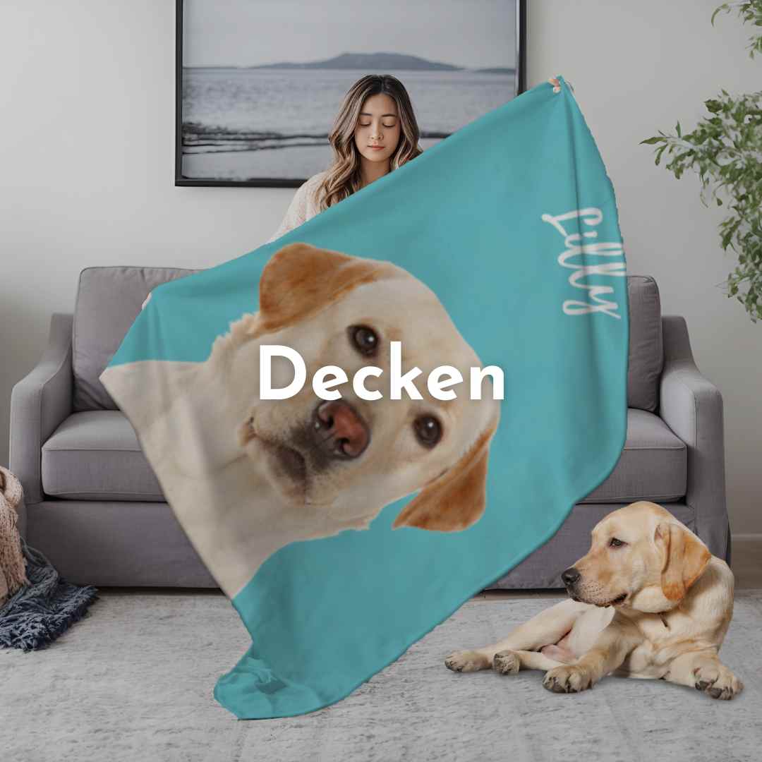 Decken mit Hundemotiv