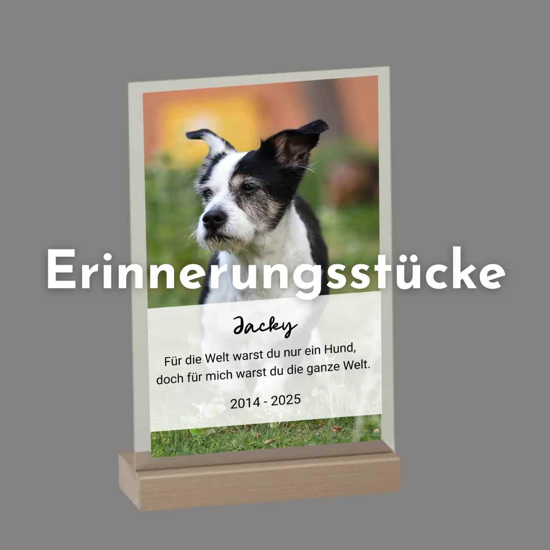 Erinnerungsstücke mit Hundemotiv