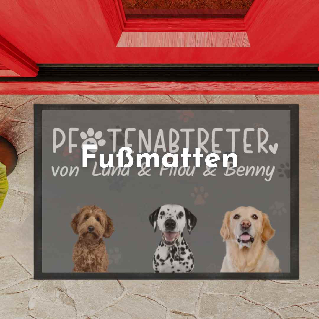 Individuelle Fußmatten mit Hunden und Katzenmotiv