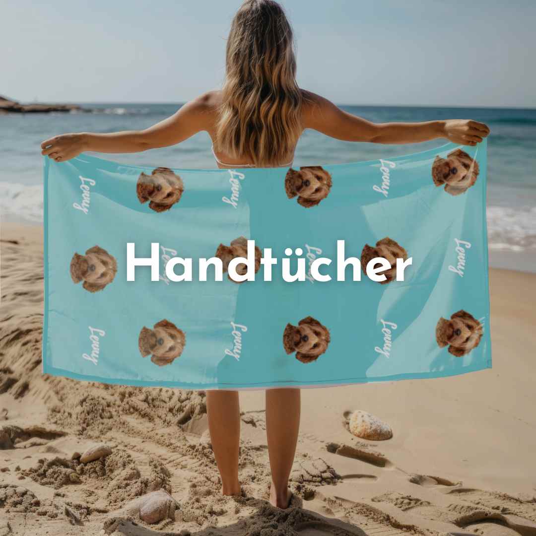 Personalisiertes Strandtuch mit Hundemotiv