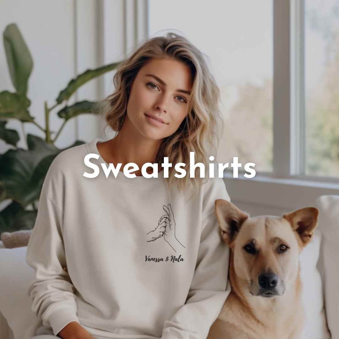 Personalisierte Kapuzenpullover und Sweatshirts mit deinem Haustier