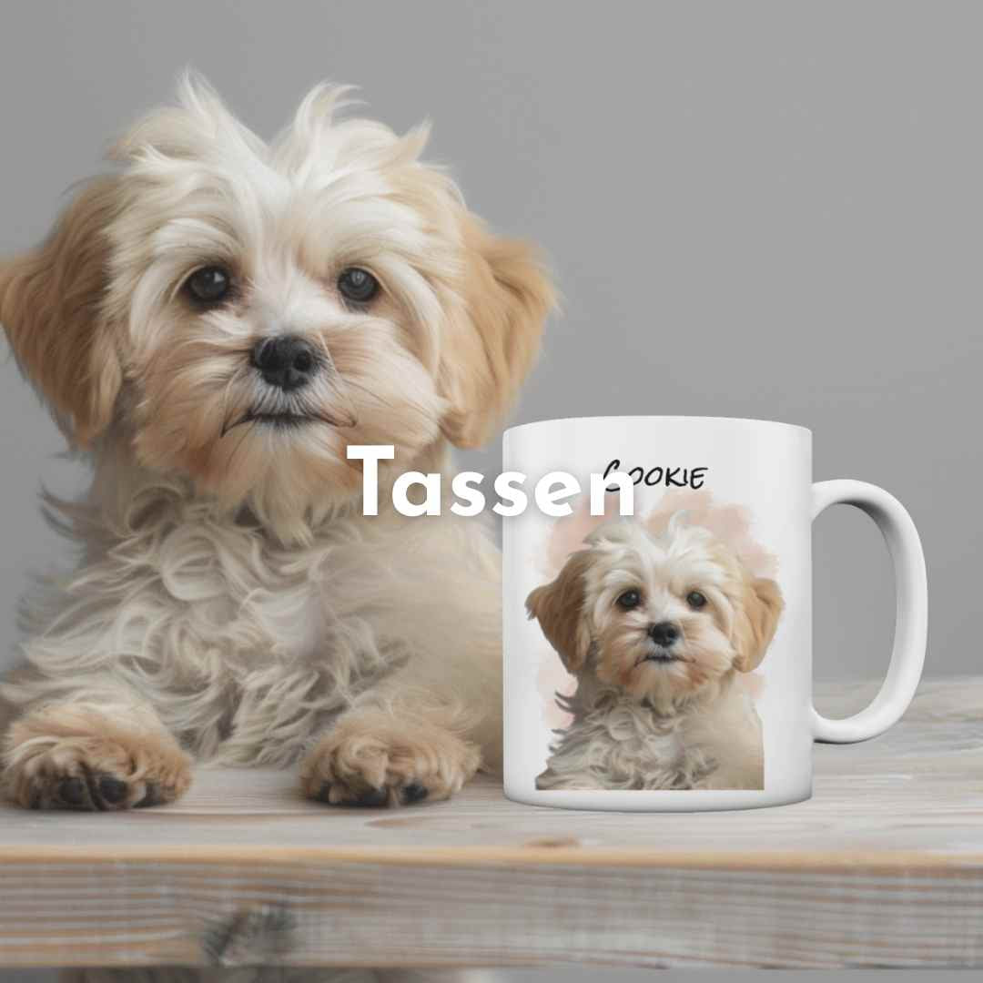 Personalisierbare Tassen mit Hundemotiv
