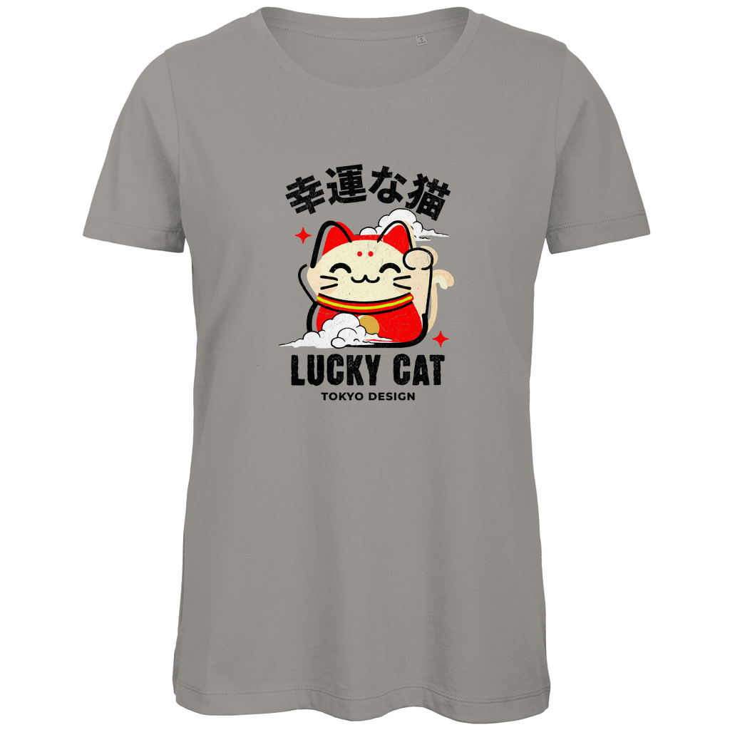 Damen Premium Bio T-Shirt "LUCKY CAT"