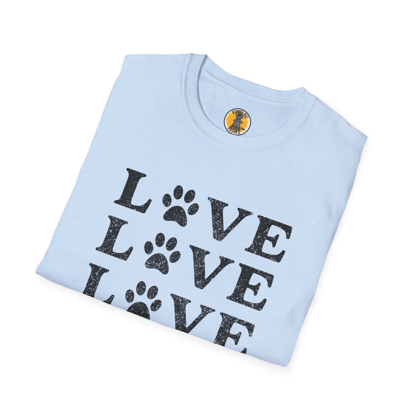 Love mit Hundepfote, Unisex Softstyle T-Shirt - Perfekt für Hundeliebhaber und als Geschenkidee