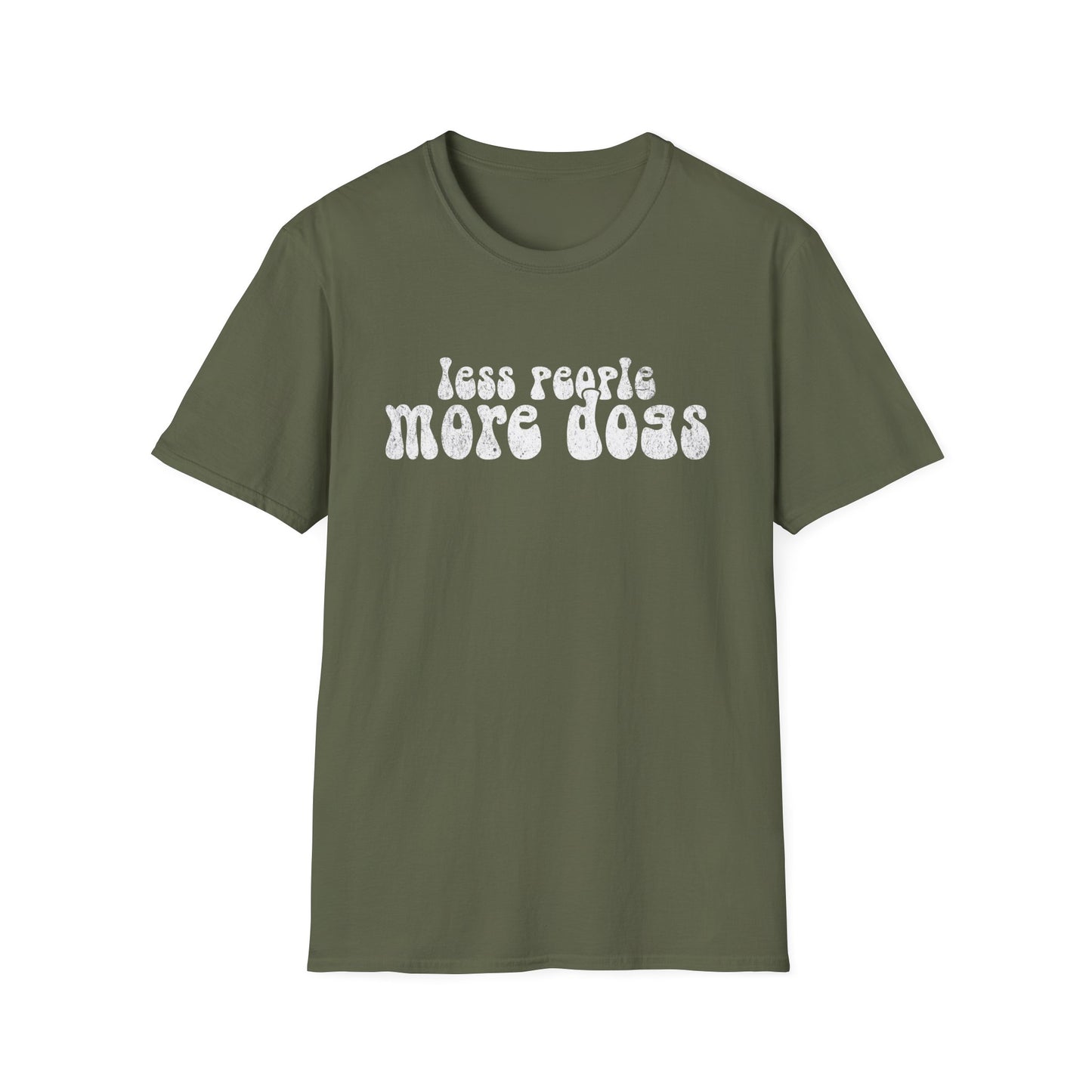 Less People More Dogs, T-Shirt für Hundeliebhaber, Softstyle T-Shirt