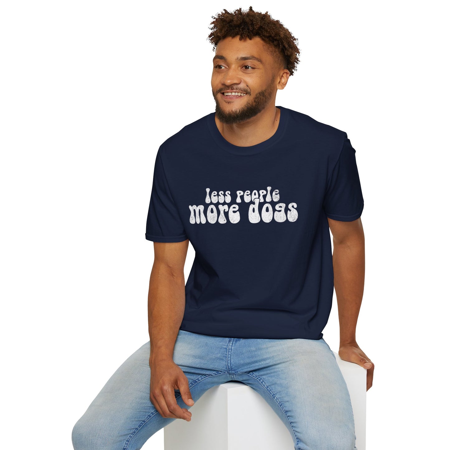 Less People More Dogs, T-Shirt für Hundeliebhaber, Softstyle T-Shirt