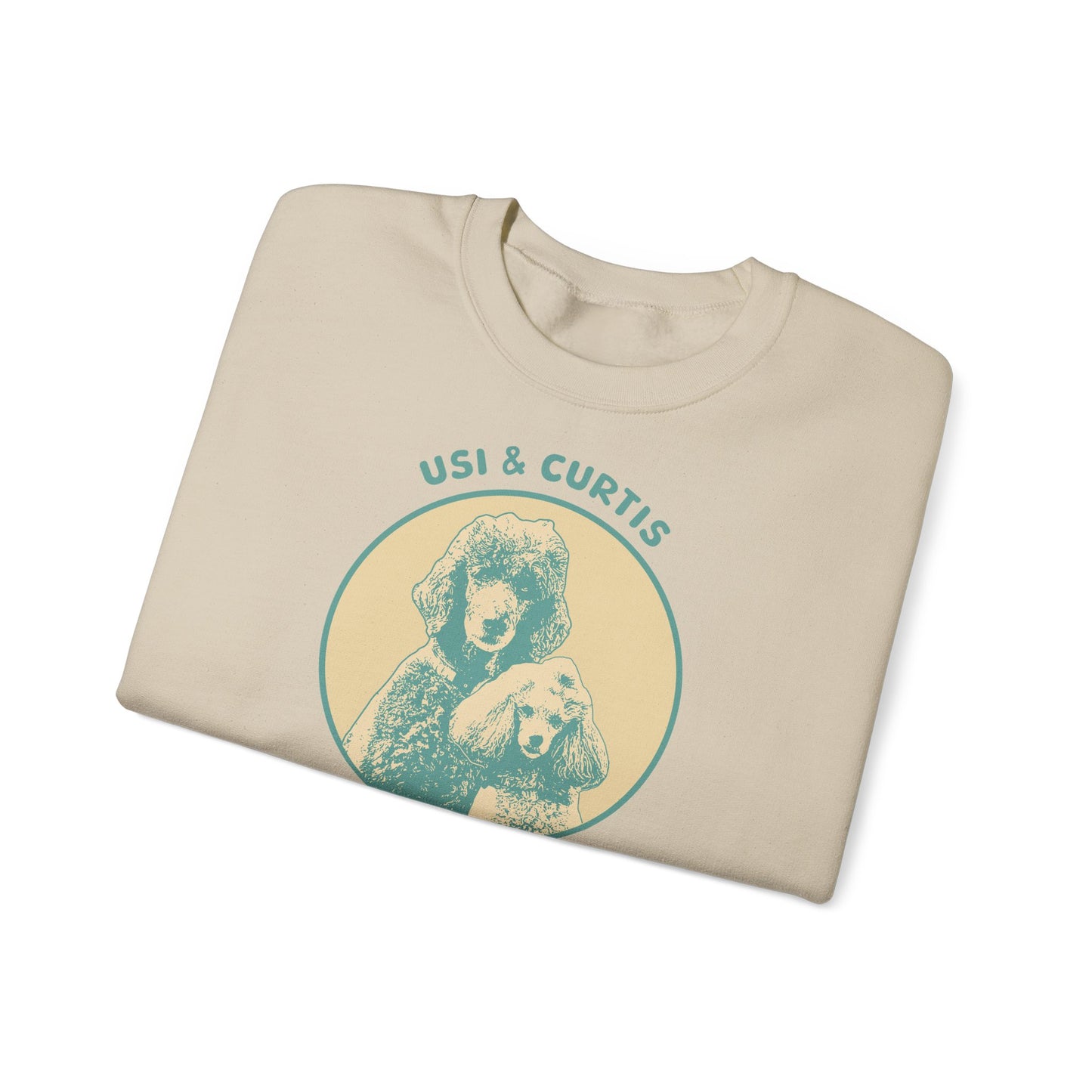 Eco-Friendly Unisex Heavy Blend™ Crewneck Sweatshirt - UsI & Curtis Poodle Design