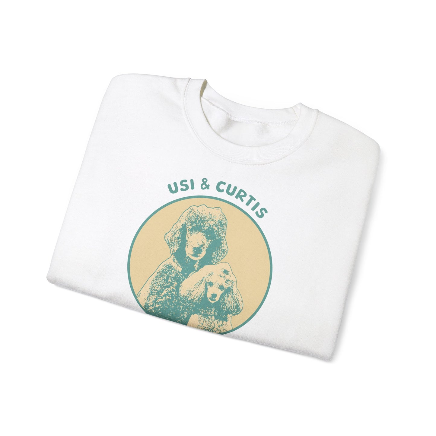 Eco-Friendly Unisex Heavy Blend™ Crewneck Sweatshirt - UsI & Curtis Poodle Design