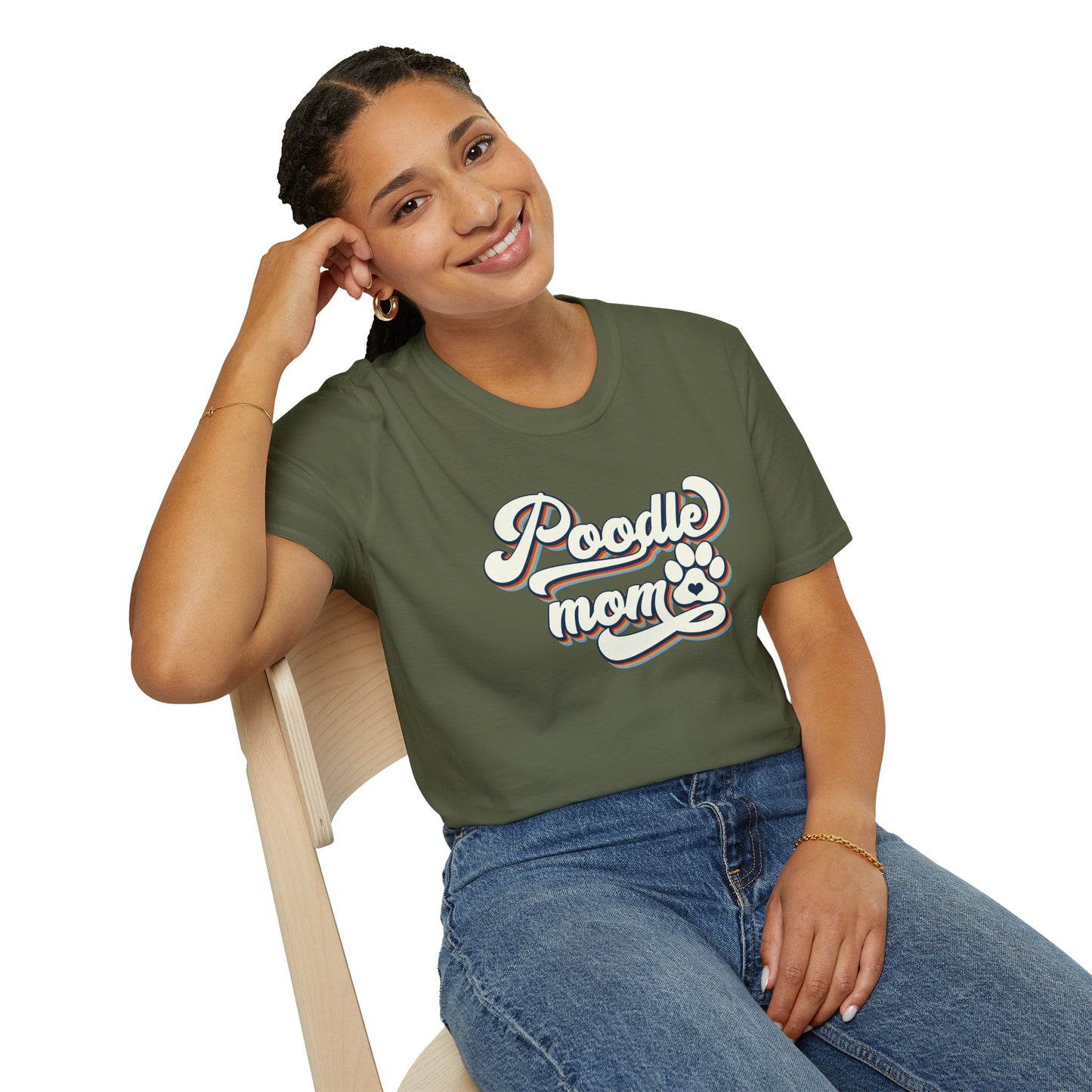 Poodle Mom, Retro Shirt, Softstyle