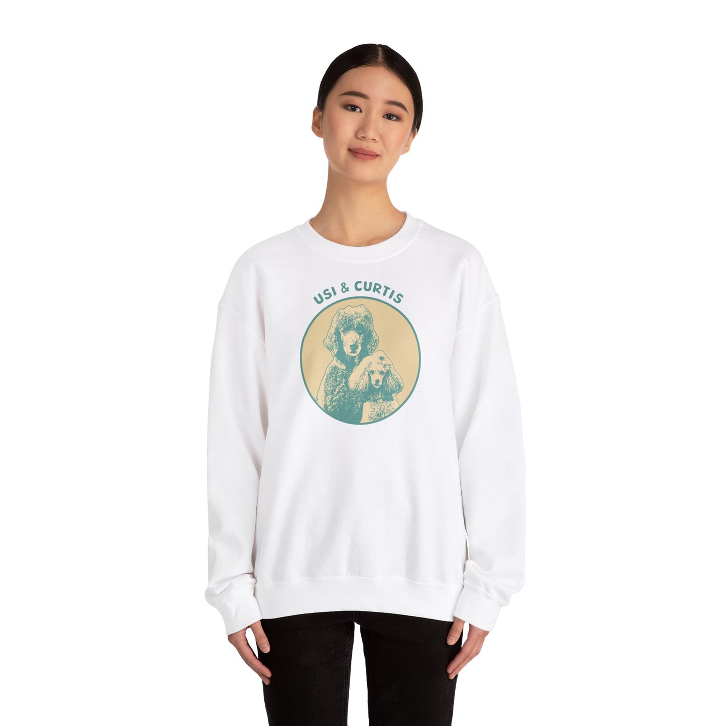 Eco-Friendly Unisex Heavy Blend™ Crewneck Sweatshirt - UsI & Curtis Poodle Design