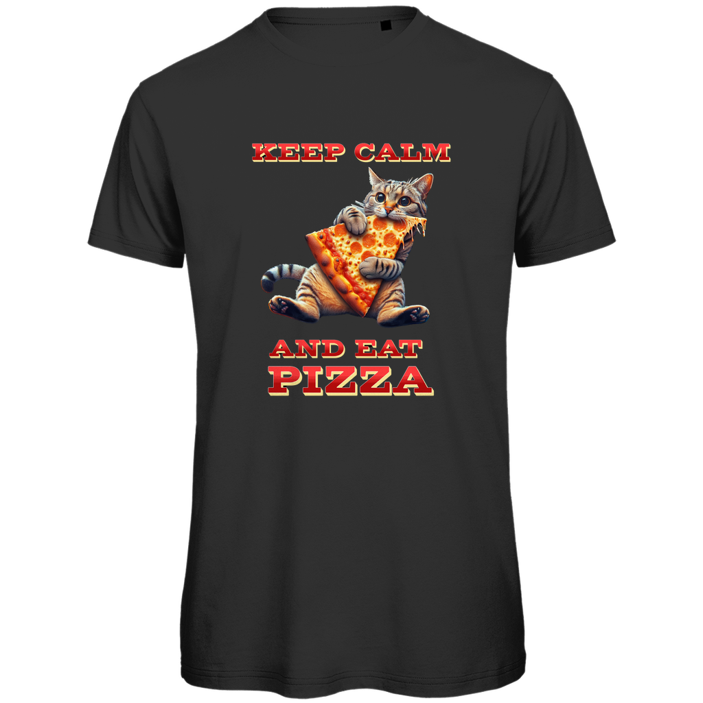 Herren Premium Bio T-Shirt "KEEP CALM AND EAT PIZZA"