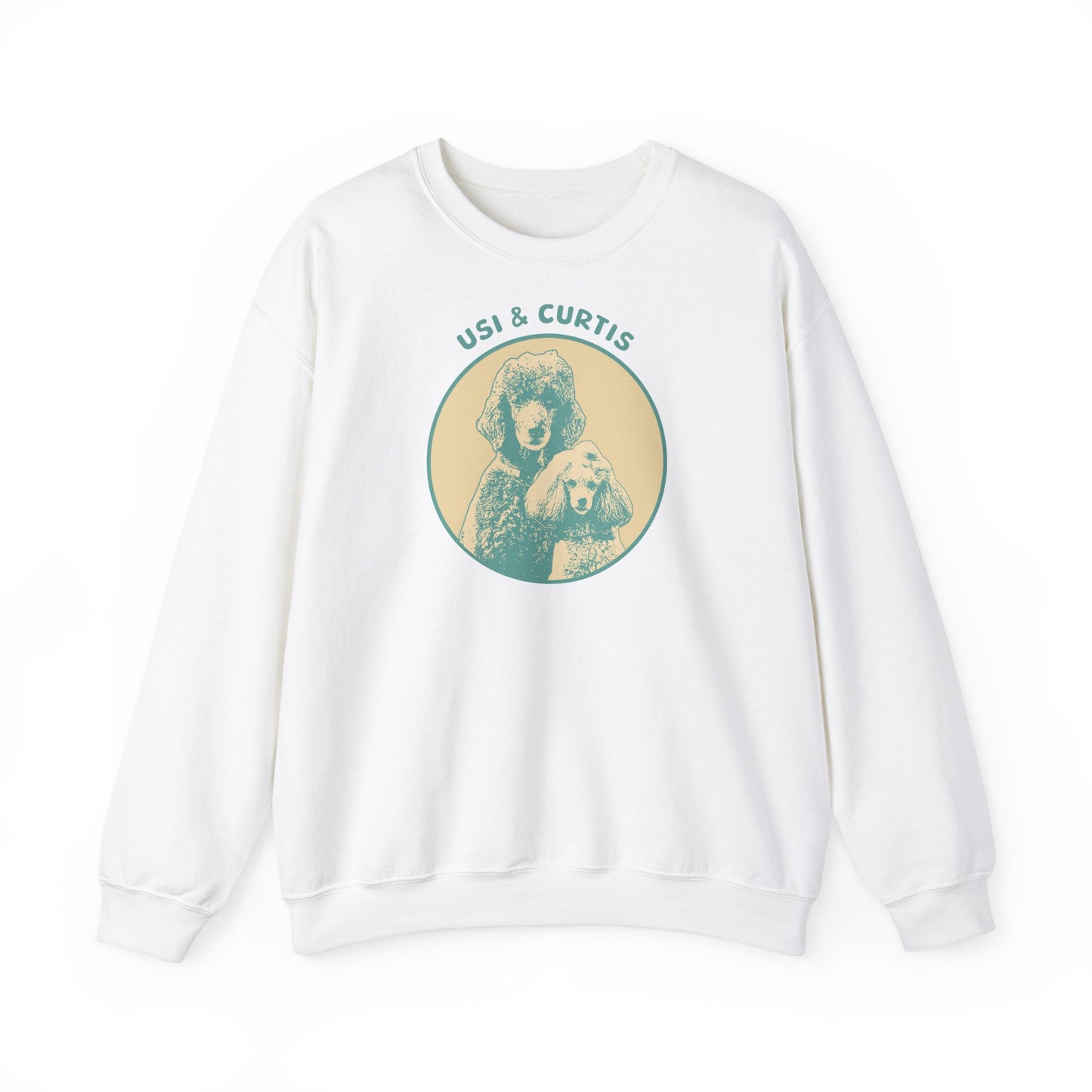 Eco-Friendly Unisex Heavy Blend™ Crewneck Sweatshirt - UsI & Curtis Poodle Design