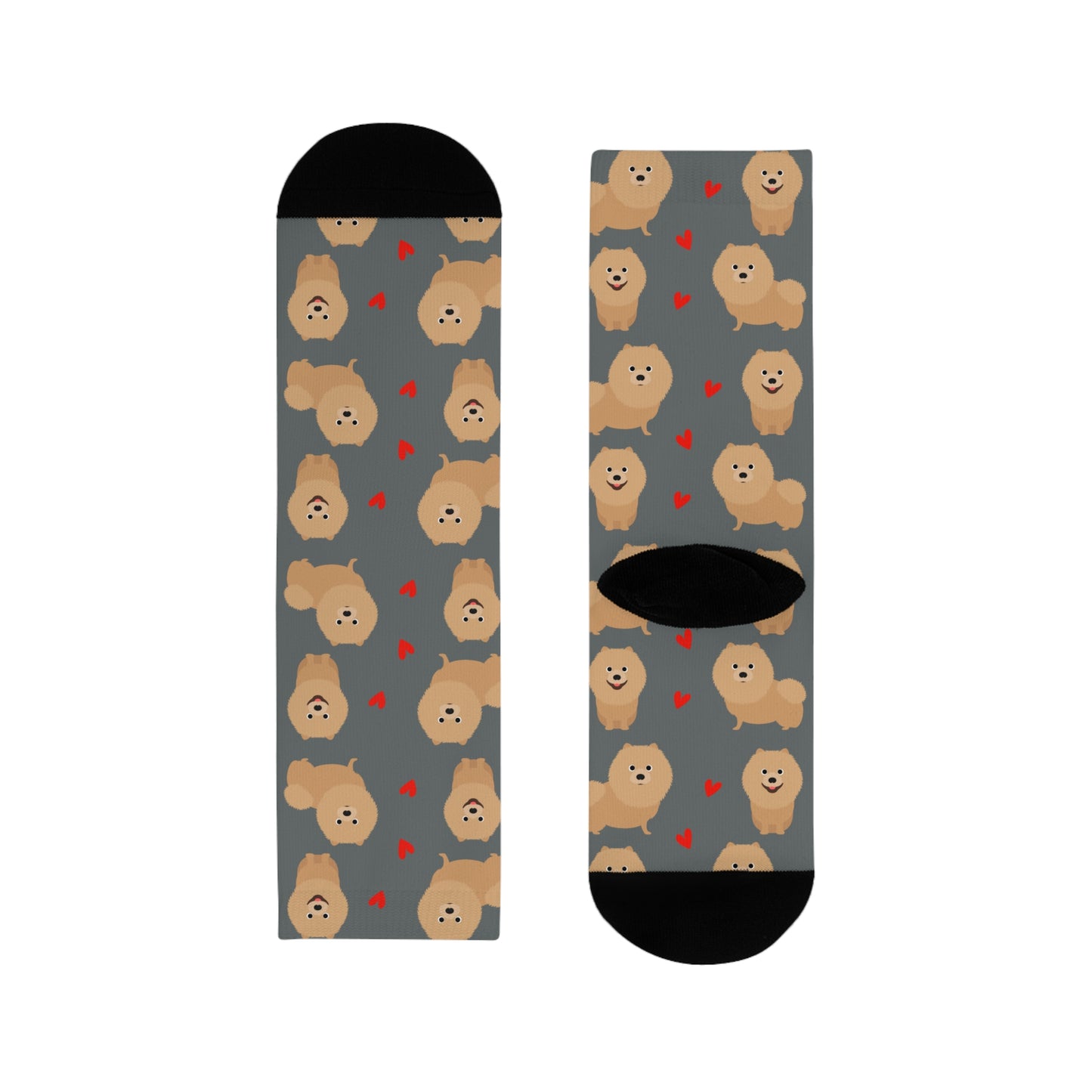 Pomeranian Socken, Sublimation Crew Socks (EU)