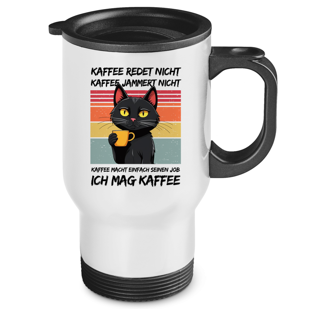 Edelstahl-Thermobecher Katzen, Ich mag Kaffee, Thermobecher