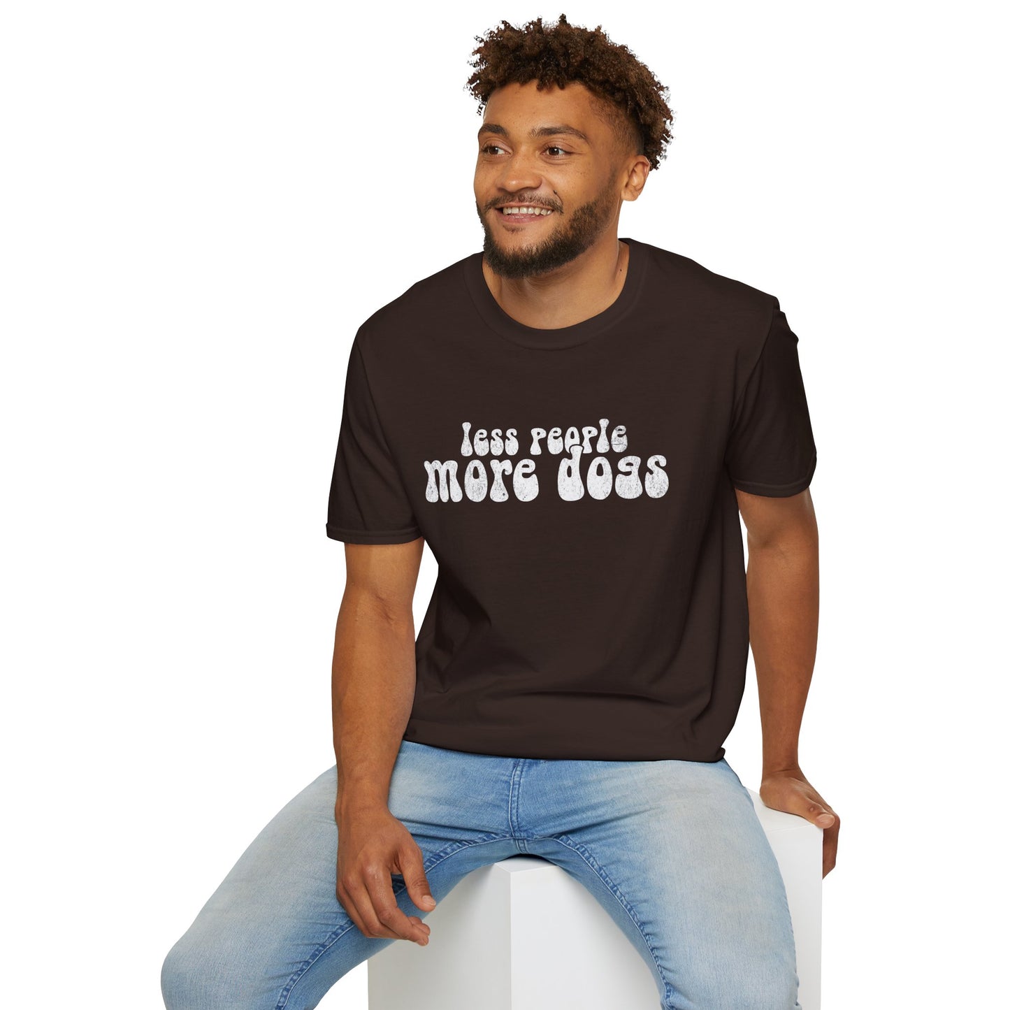 Less People More Dogs, T-Shirt für Hundeliebhaber, Softstyle T-Shirt