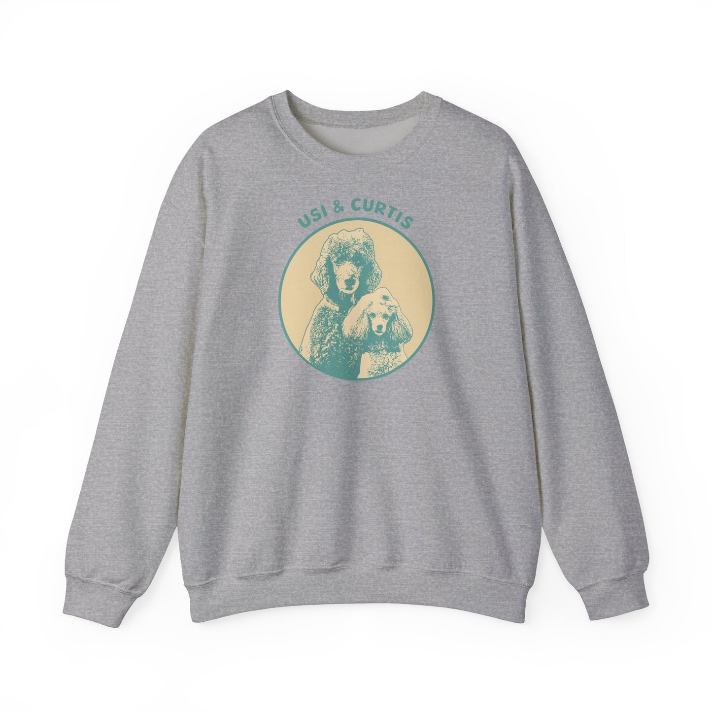 Eco-Friendly Unisex Heavy Blend™ Crewneck Sweatshirt - UsI & Curtis Poodle Design