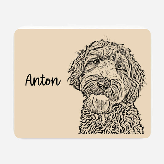 Personalisiertes Haustier-Mousepad mit Skizzeneffekt