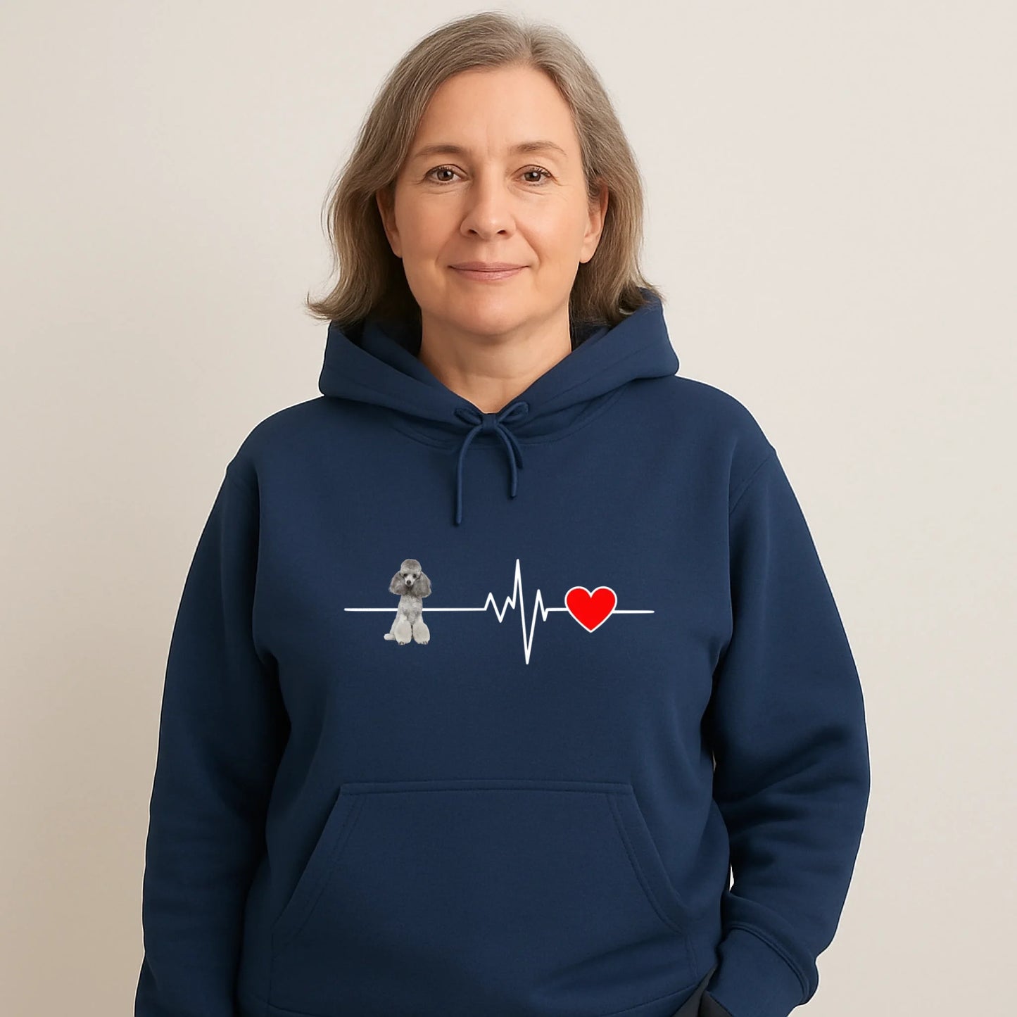 Frau blauer Hoodie