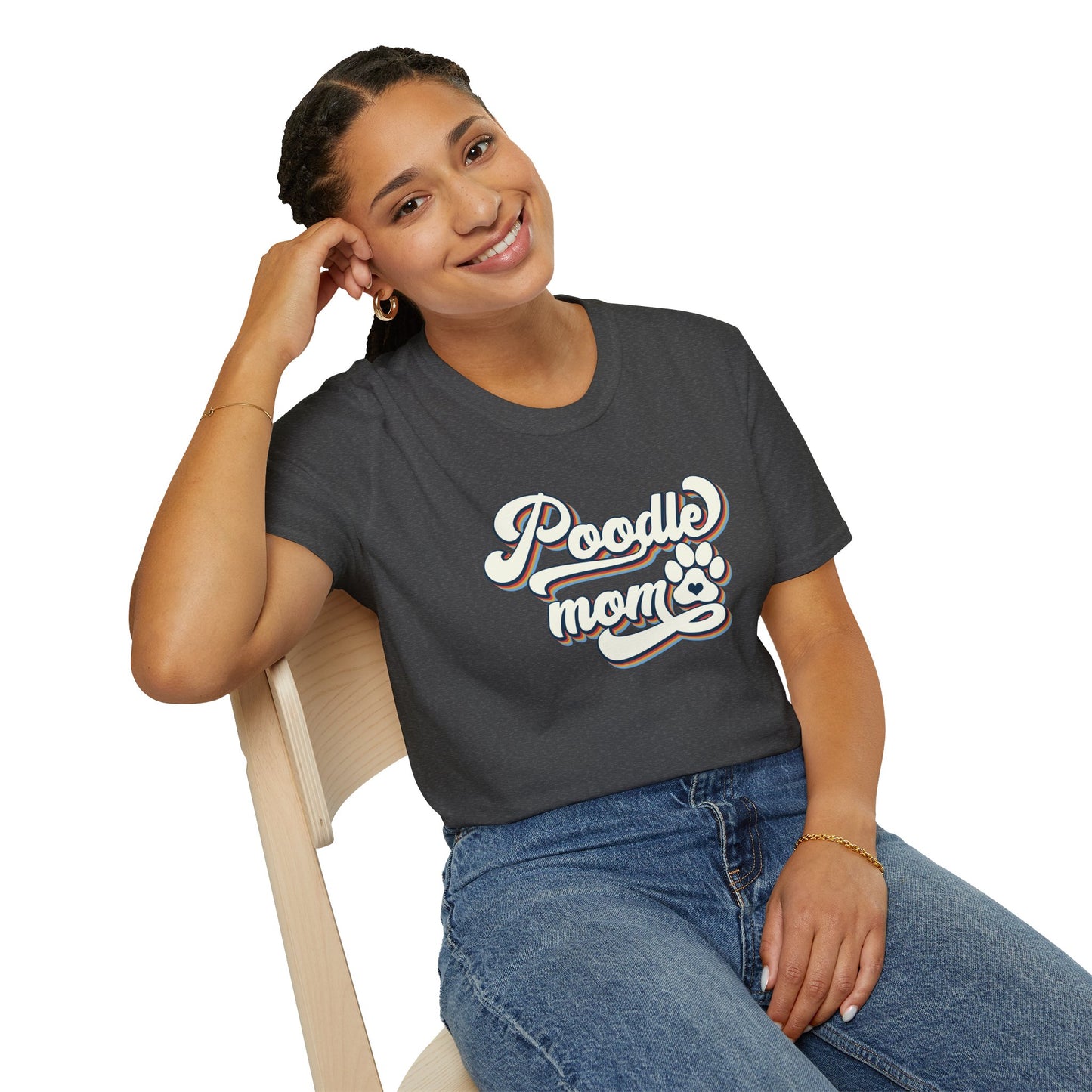 Poodle Mom, Retro Shirt, Softstyle