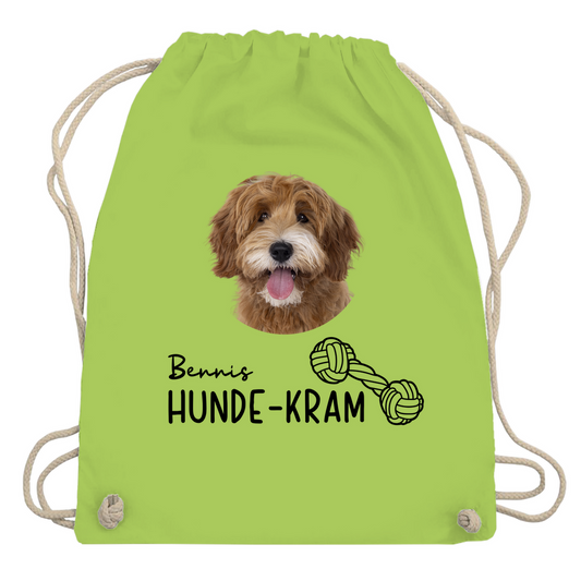 Personalisierter Turnbeutel mit Hundefoto & Namen