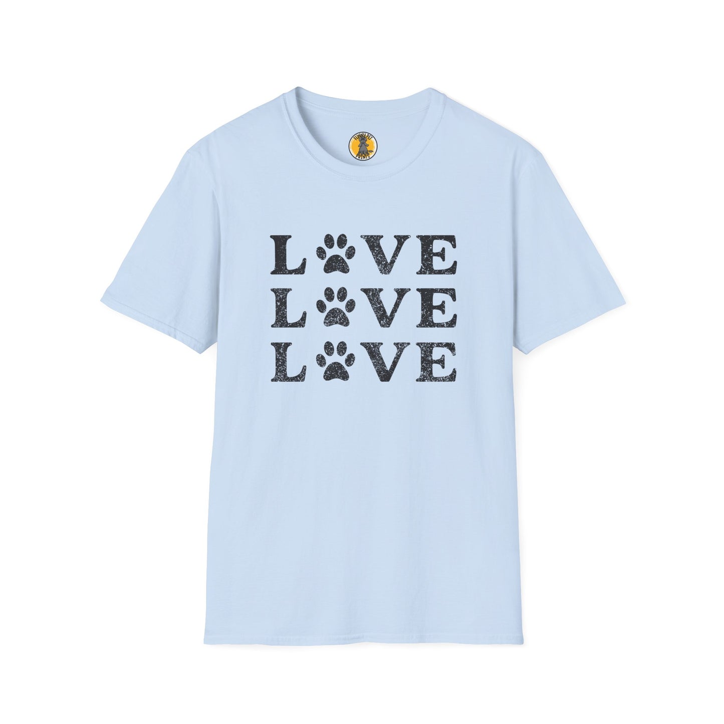 Love mit Hundepfote, Unisex Softstyle T-Shirt - Perfekt für Hundeliebhaber und als Geschenkidee