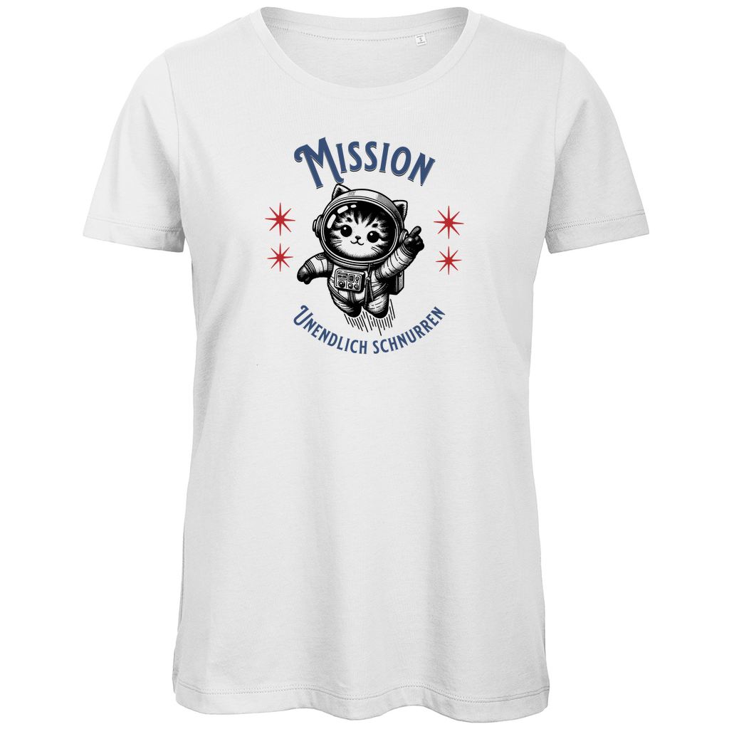 Damen Premium Bio T-Shirt "Mission Unendlich Schnurren"