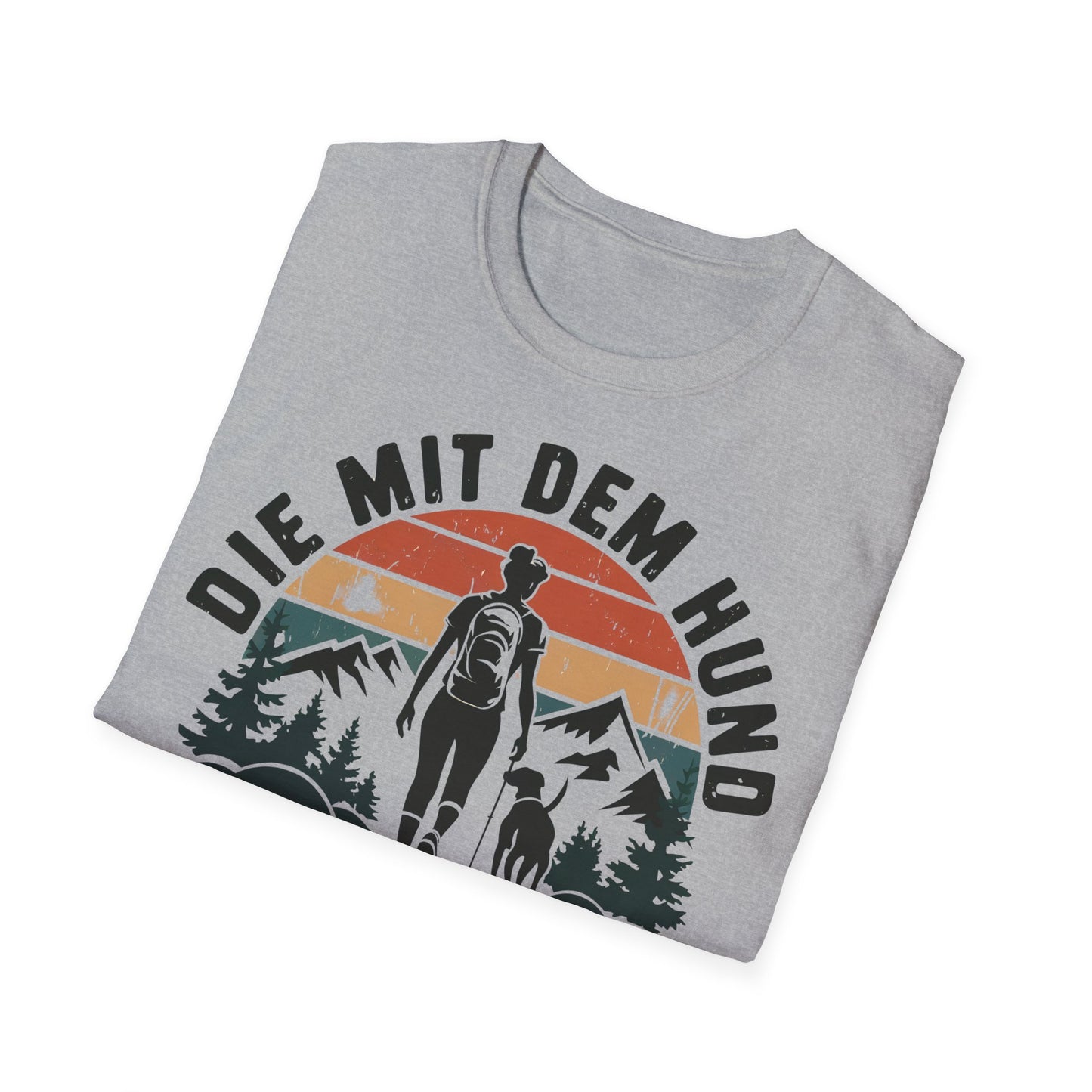 Die mit dem Hund wandert, Shirt für Frauen, Hundeliebhaberinnen und Wanderfreunde