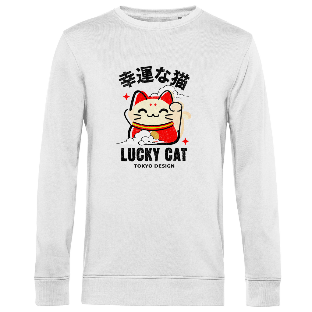 Herren Premium Bio Sweatshirt "LUCKY CAT"