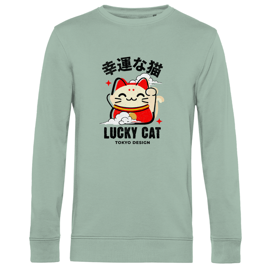 Herren Premium Bio Sweatshirt "LUCKY CAT"